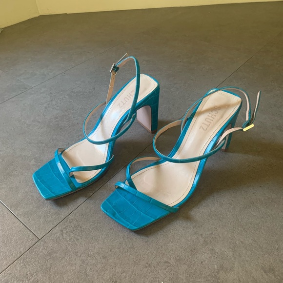 Schutz Aurora Sandals Blue Size 7.5B - Picture 7 of 9